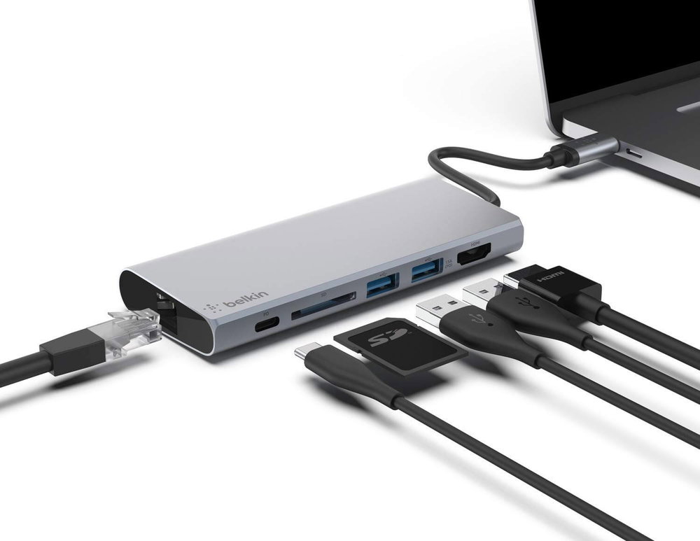 Een handige hub met verschillende aansluitingen voor USB-C computers