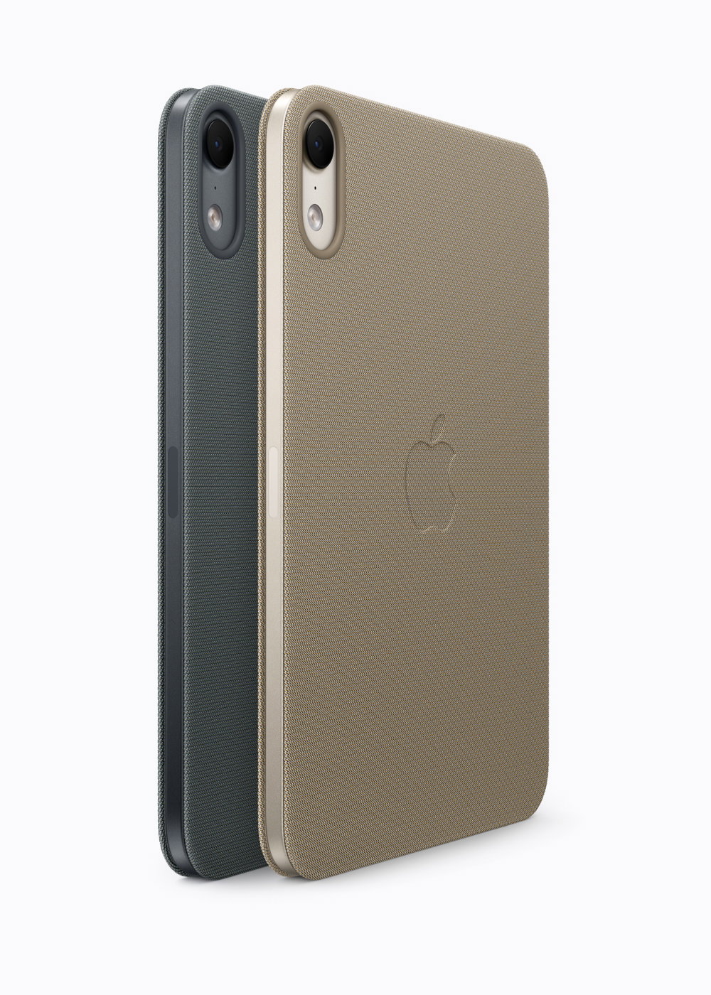De nieuwe Smart Folio voor de iPad mini, in marineblauw en taupe.