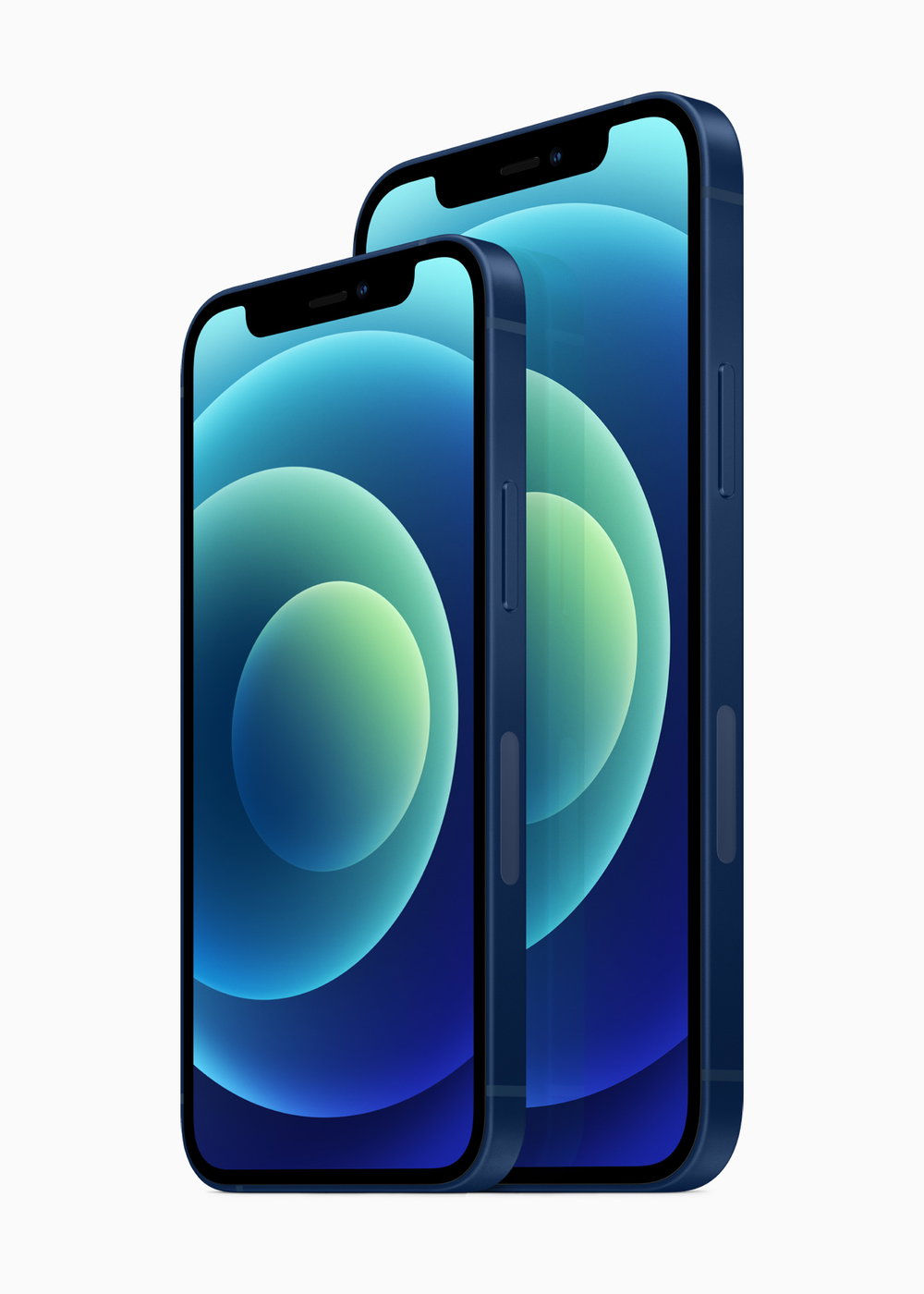 Het nieuwe ontwerp van de iPhone 12, en de iPhone 12 mini is hier duidelijk zichtbaar