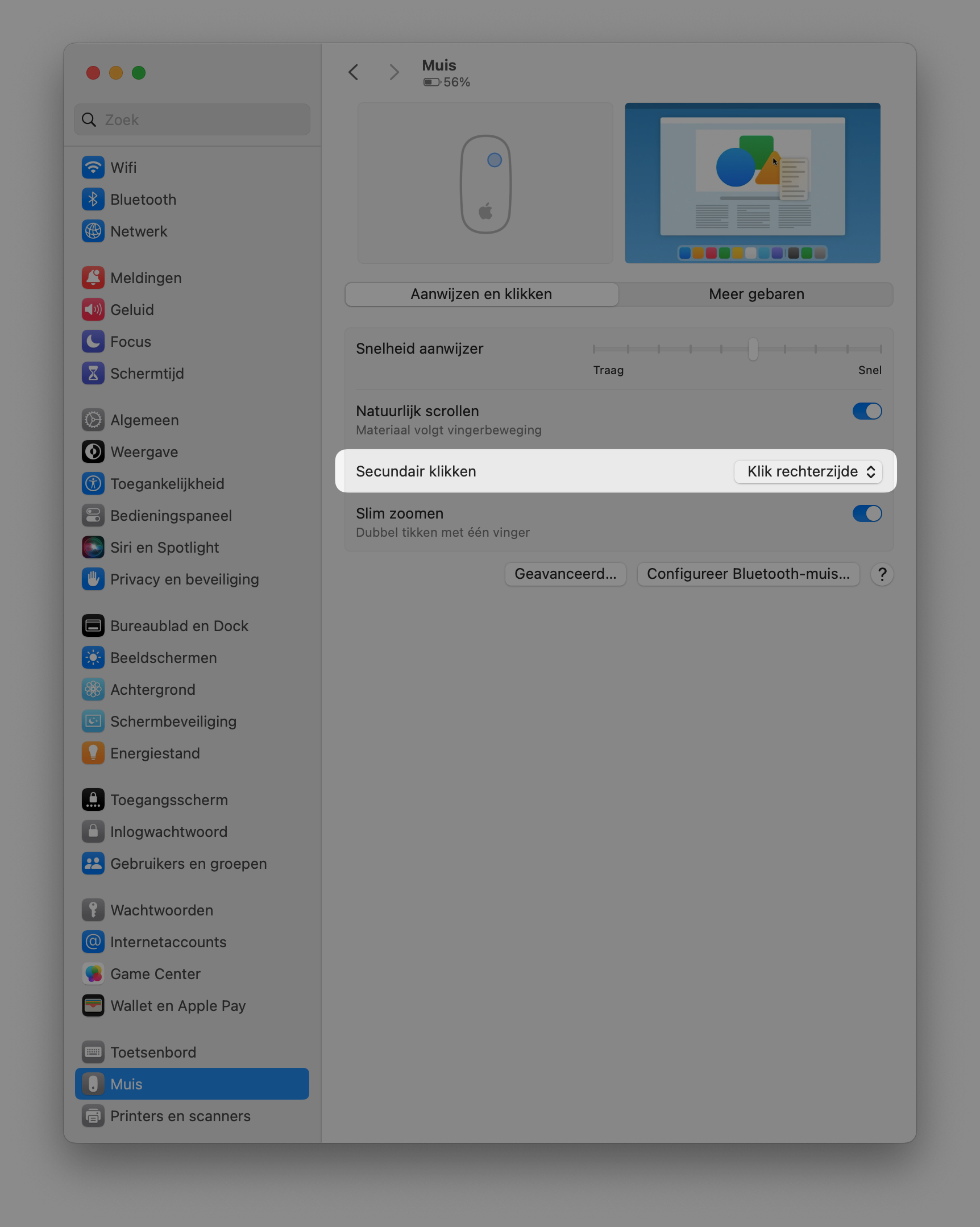 Voor een Magic Mouse moet je wel eerst even de rechtermuisknop instellen