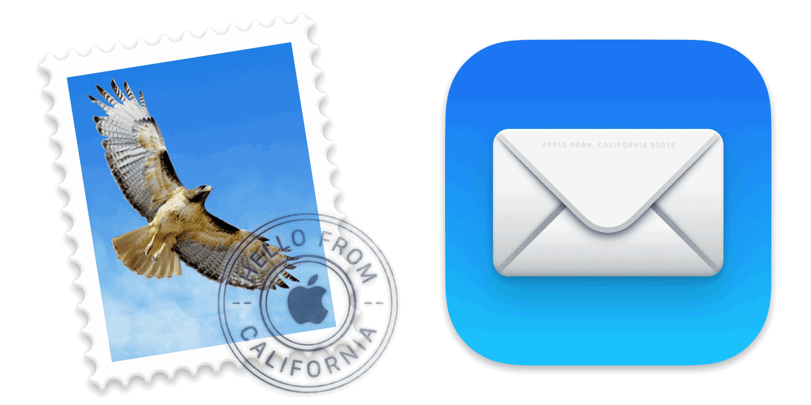 Mail icoon van Catalina (links) en Big Sur (rechts) zijn duidelijk anders