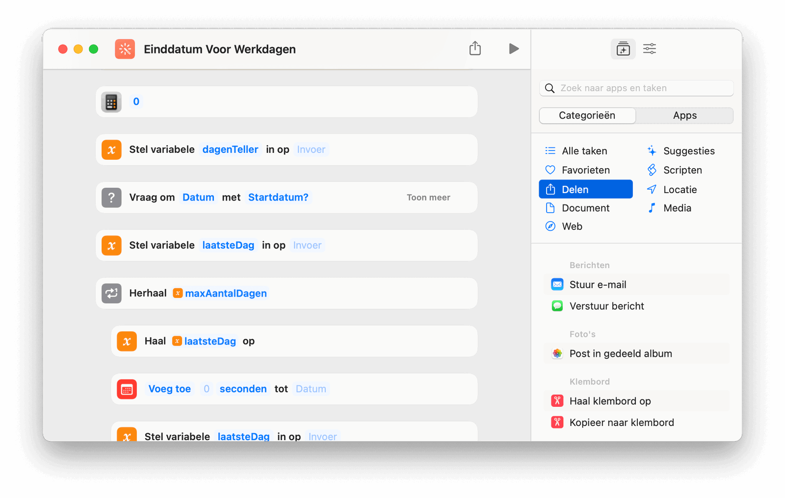 De Opdrachten app is nieuw op de Mac in macOS Monterey