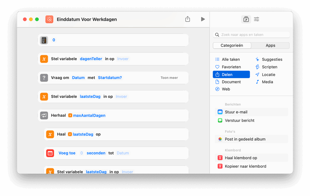 De Opdrachten app is nieuw op de Mac in macOS Monterey