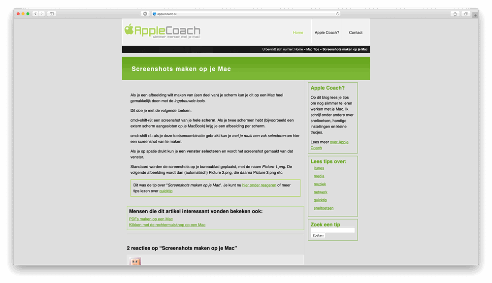 Een oude versie van Apple Coach