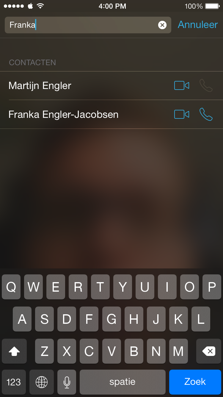 FaceTime: een contact selecteren om te bellen