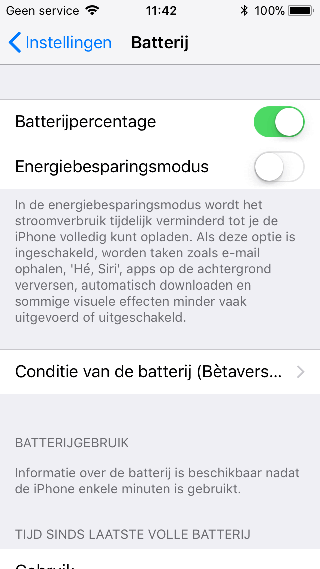 Energiebesparingsmodus is eenvoudig in te schakelen in de Instellingen app