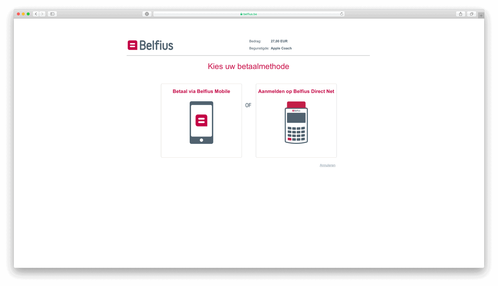 Kies zelf hoe je wilt betalen via Belfius