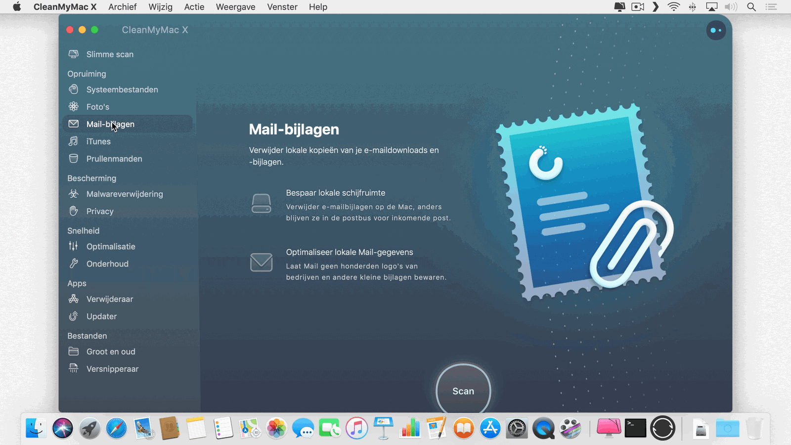 Je kunt er ook voor kiezen slechts één onderdeel op te ruimen met CleanMyMac X