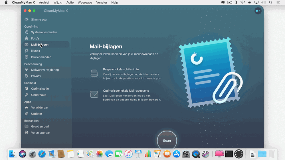 Je kunt er ook voor kiezen slechts één onderdeel op te ruimen met CleanMyMac X