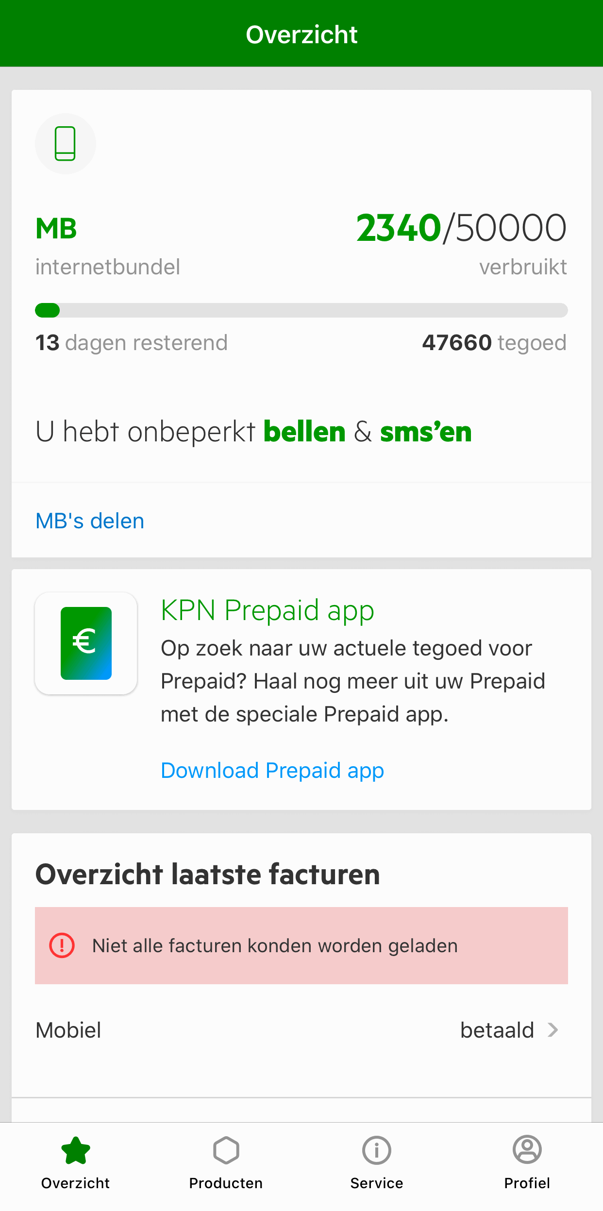 De meeste providers bieden zelf ook een app waar je je dataverbruik kunt inzien