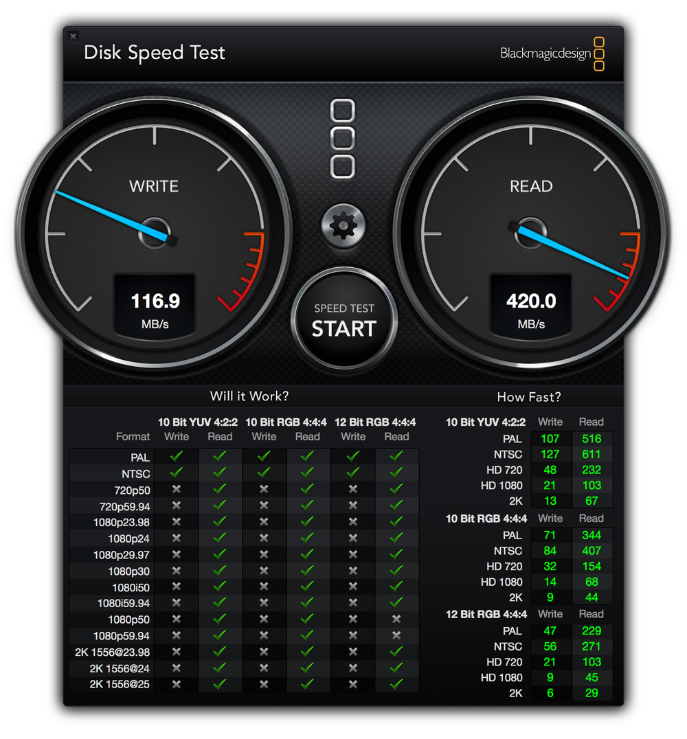 Resultaten van de Disk Speed Test bekijken