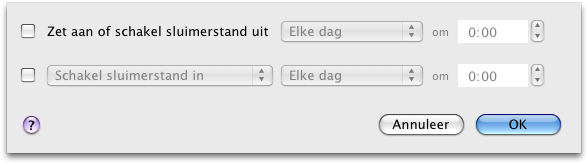 Instellen wanneer de Mac moet slapen en weer wakker moet worden