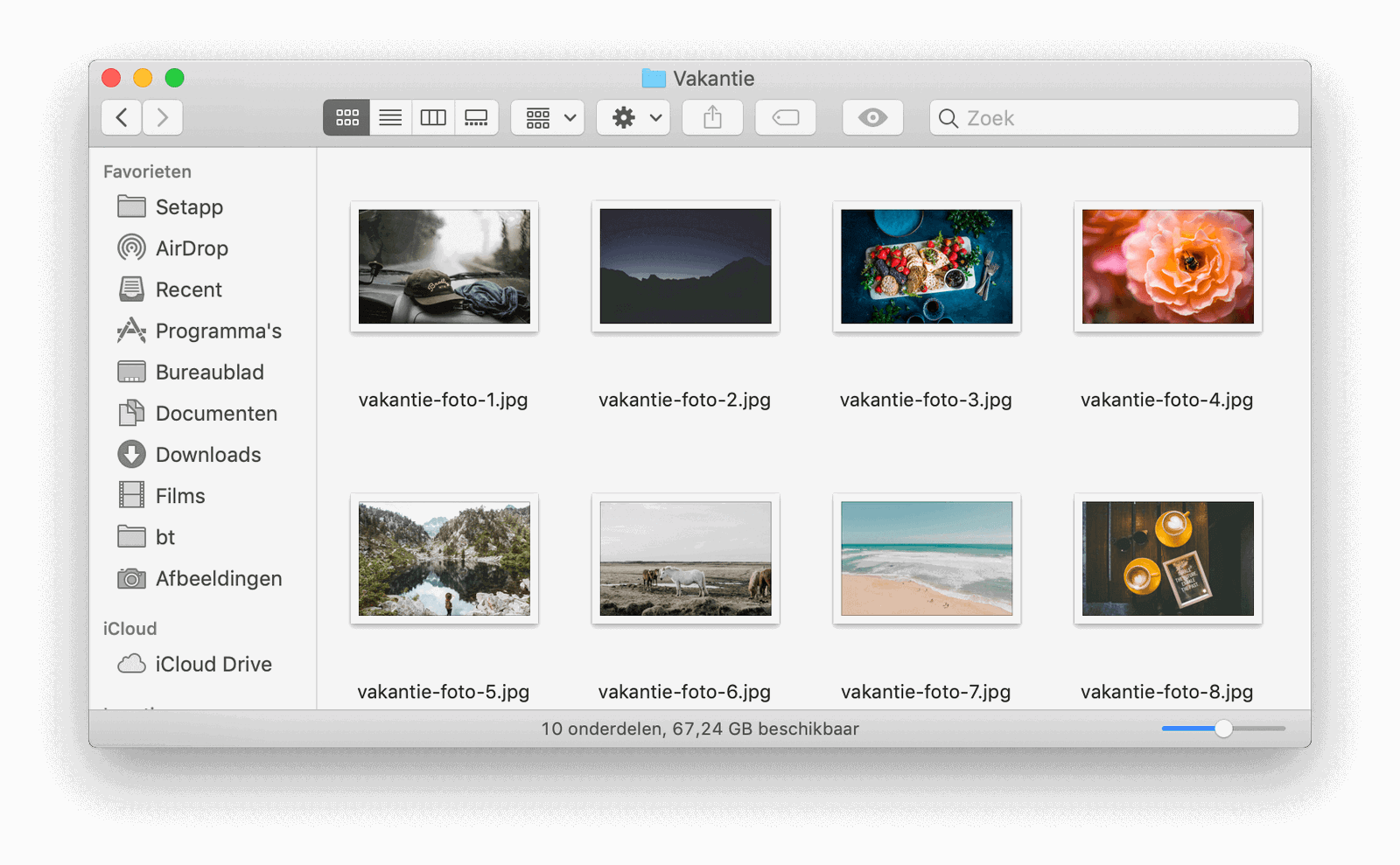 De Finder in Symbolen weergave