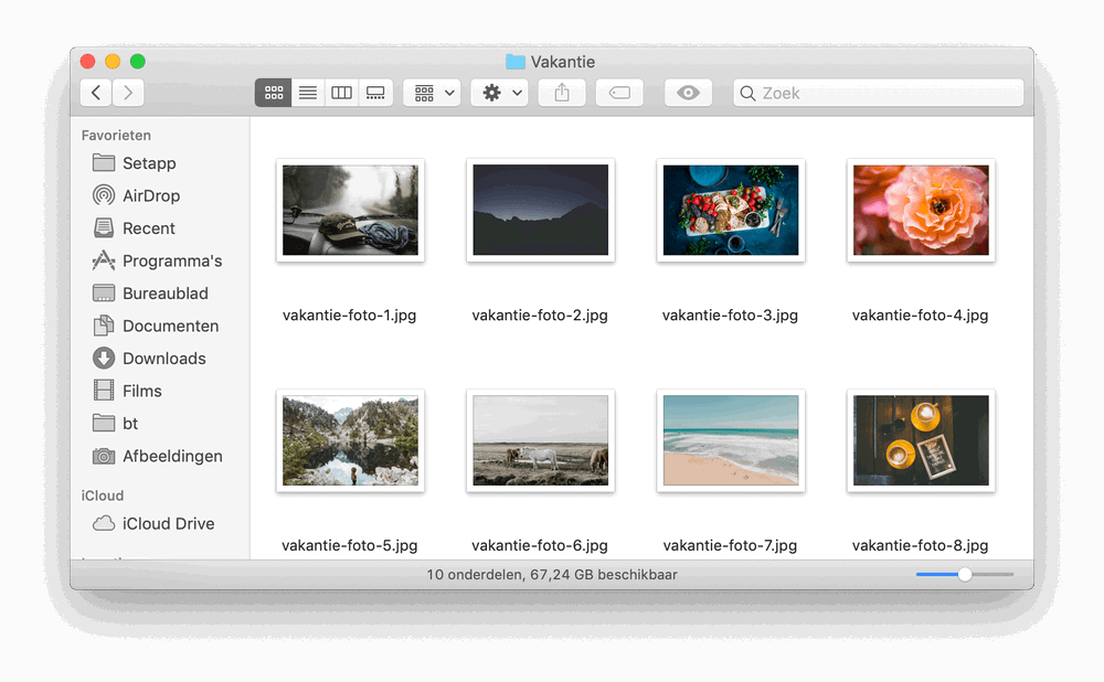 De Finder in Symbolen weergave