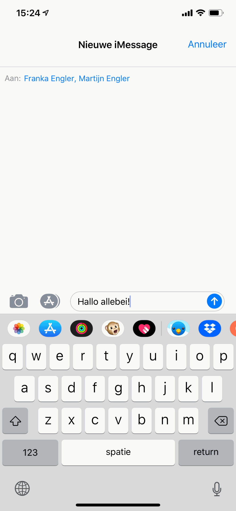 Een groep maken is heel eenvoudig in iMessage: geef gewoon meerdere ontvangers op