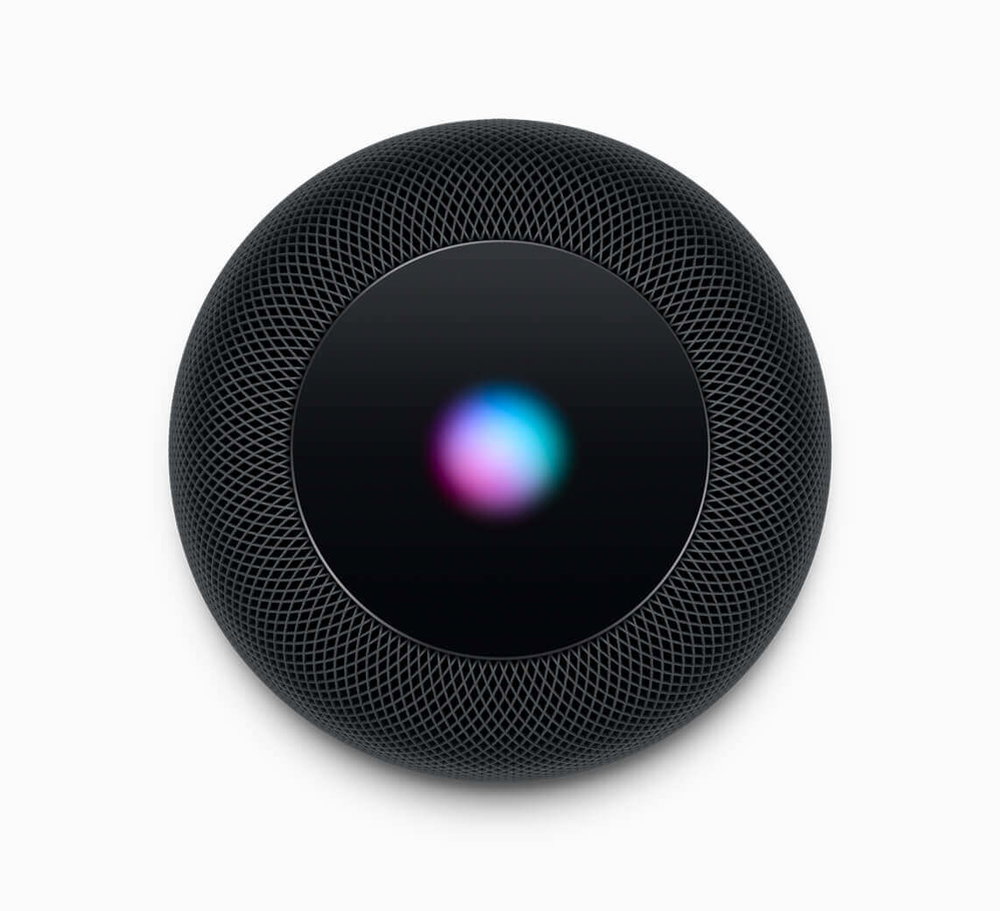 Een HomePod zoals gezien van bovenaf
