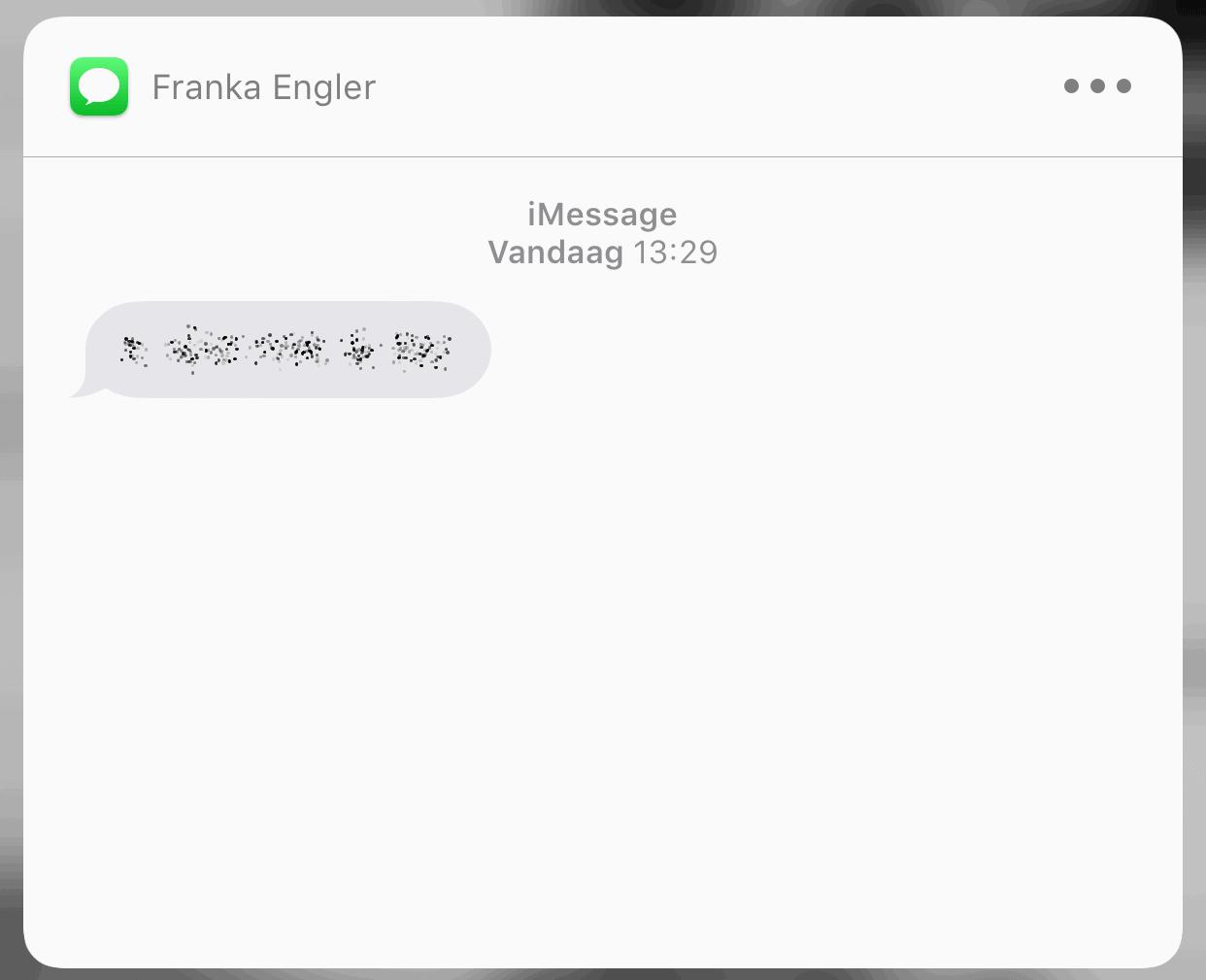Het bericht is niet te lezen, tot dat je er over heen veegt met je vinger