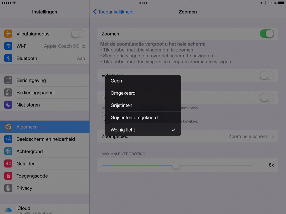 iPad lezen in bed: weinig licht