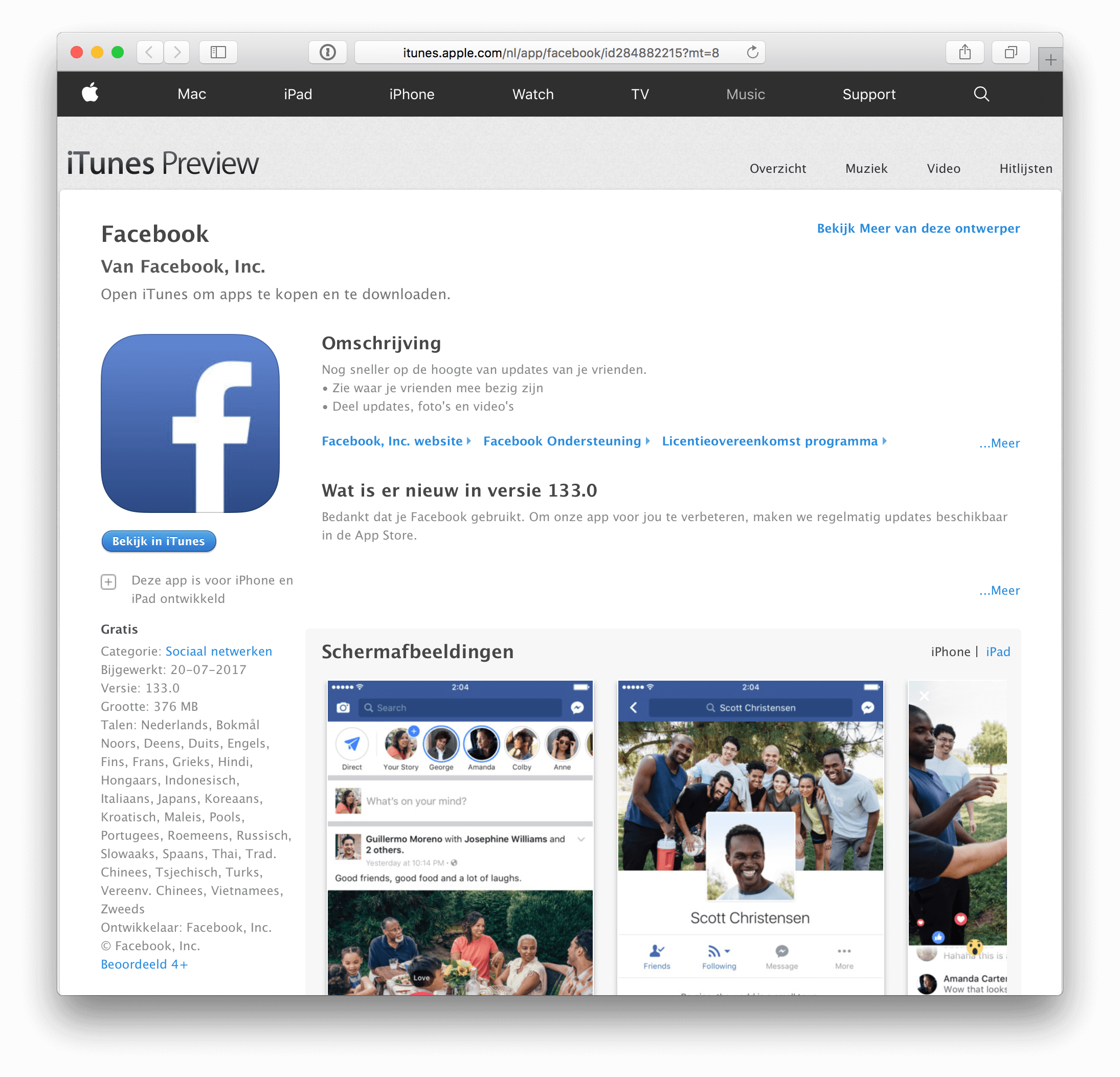 De Facebook app gebruikt bijna 400MB op je iPad.