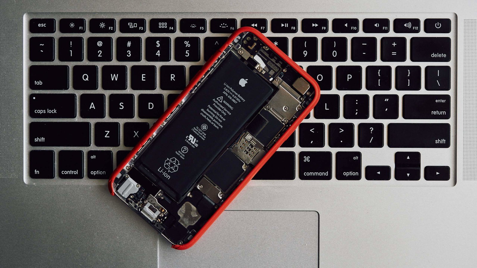 De batterij van een iPhone