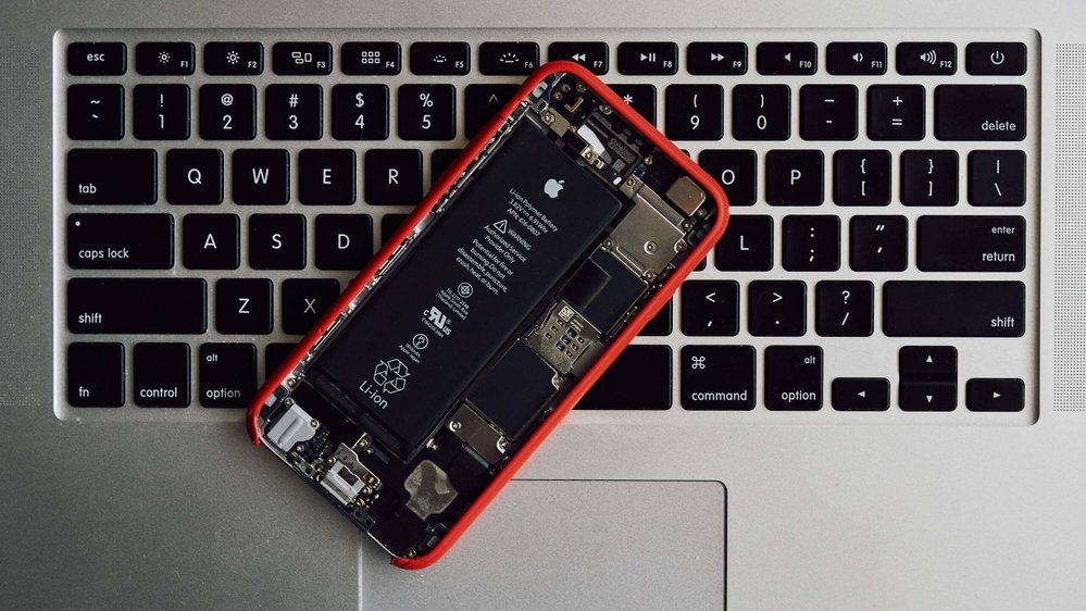 De batterij van een iPhone
