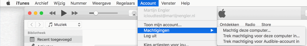 Haal je Mac eerst uit iTunes, zodat er een plek vrij komt