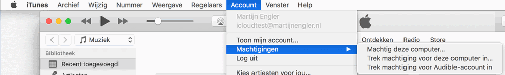Haal je Mac eerst uit iTunes, zodat er een plek vrij komt