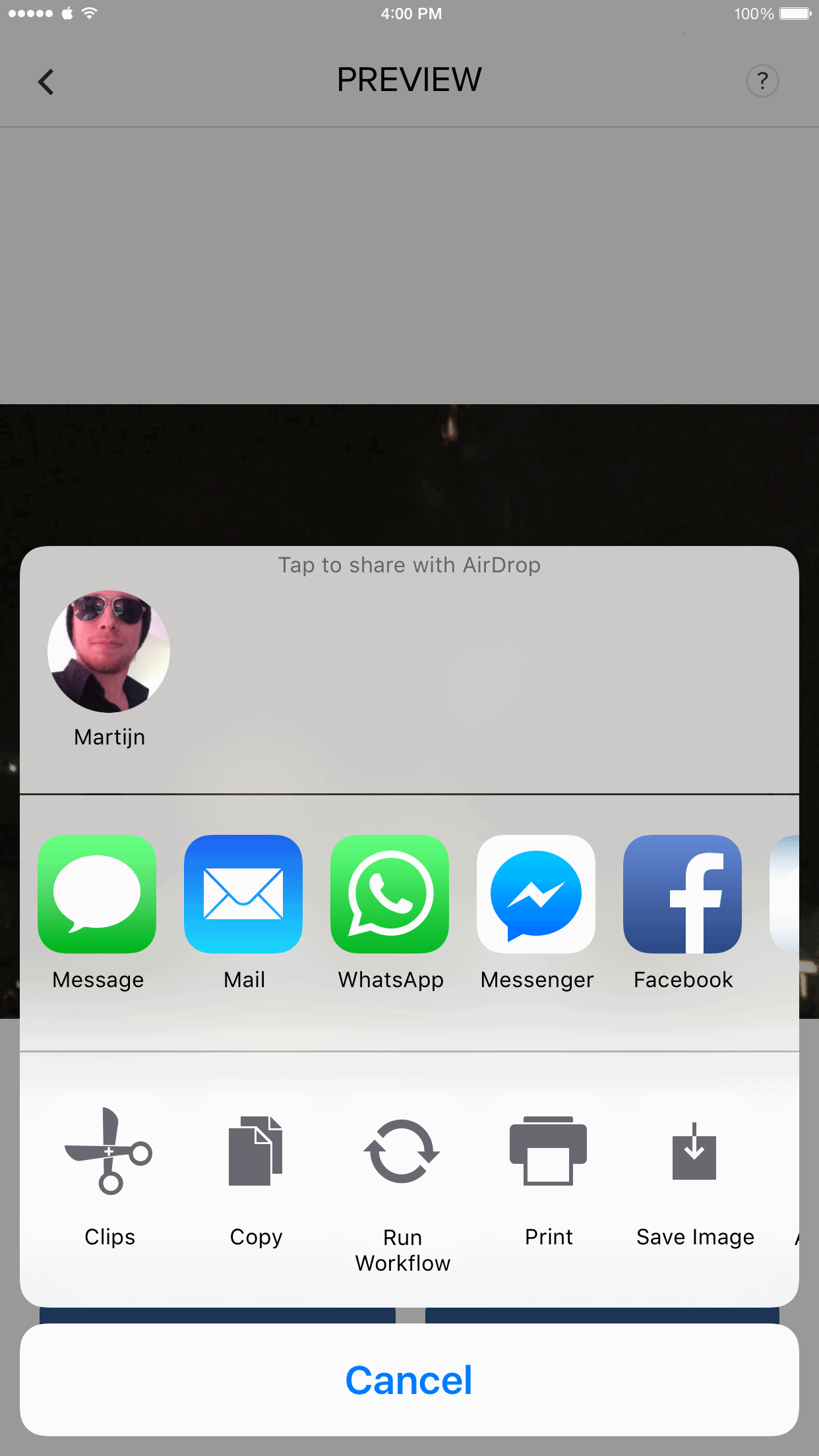 Een Live Photo delen met Live GIF via de standaard deel-opties