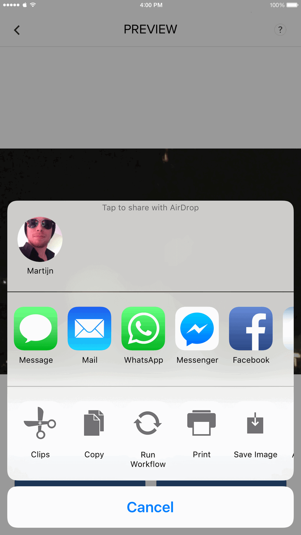 Een Live Photo delen met Live GIF via de standaard deel-opties