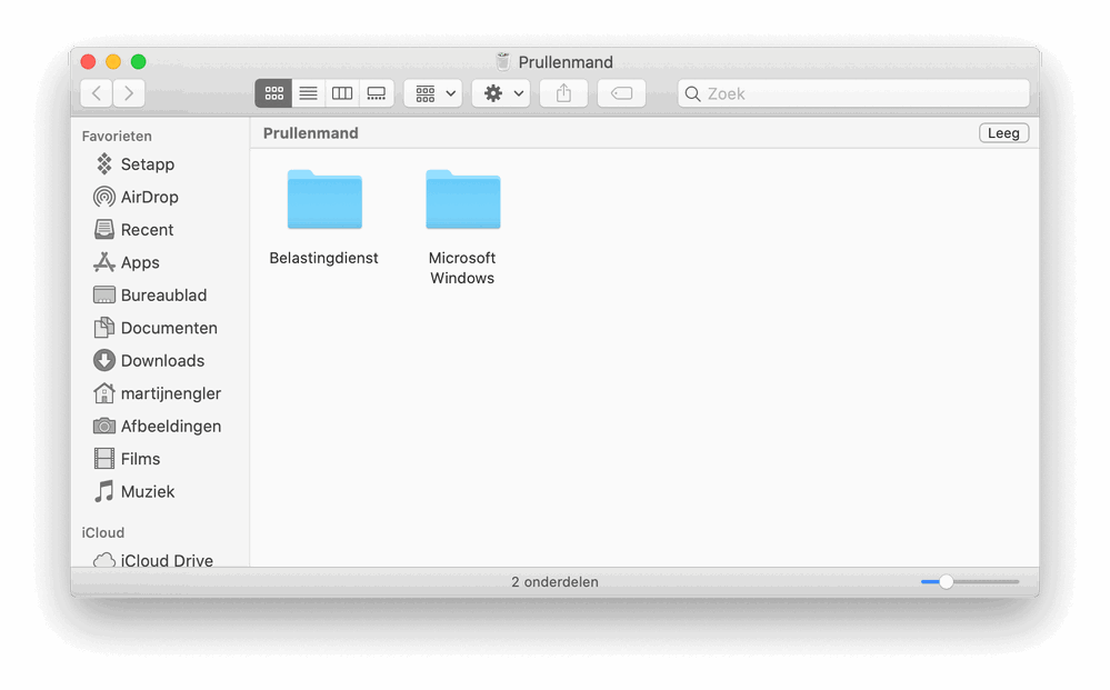 De Prullenmand in macOS