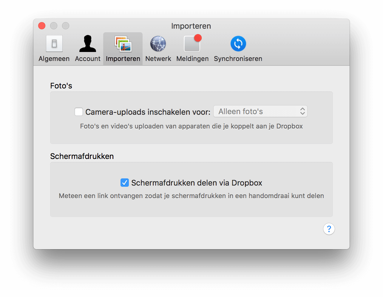 Je kunt je schermafbeeldingen automatisch op laten slaan in Dropbox