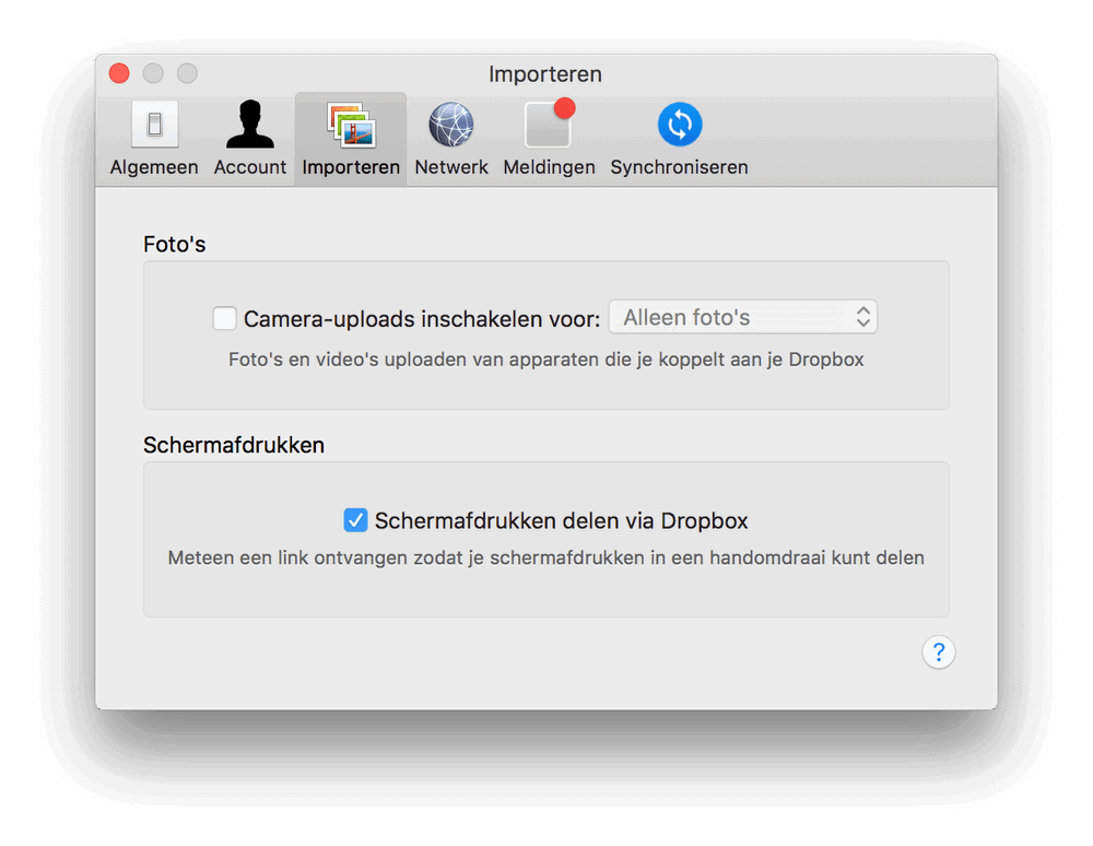 Je kunt je schermafbeeldingen automatisch op laten slaan in Dropbox