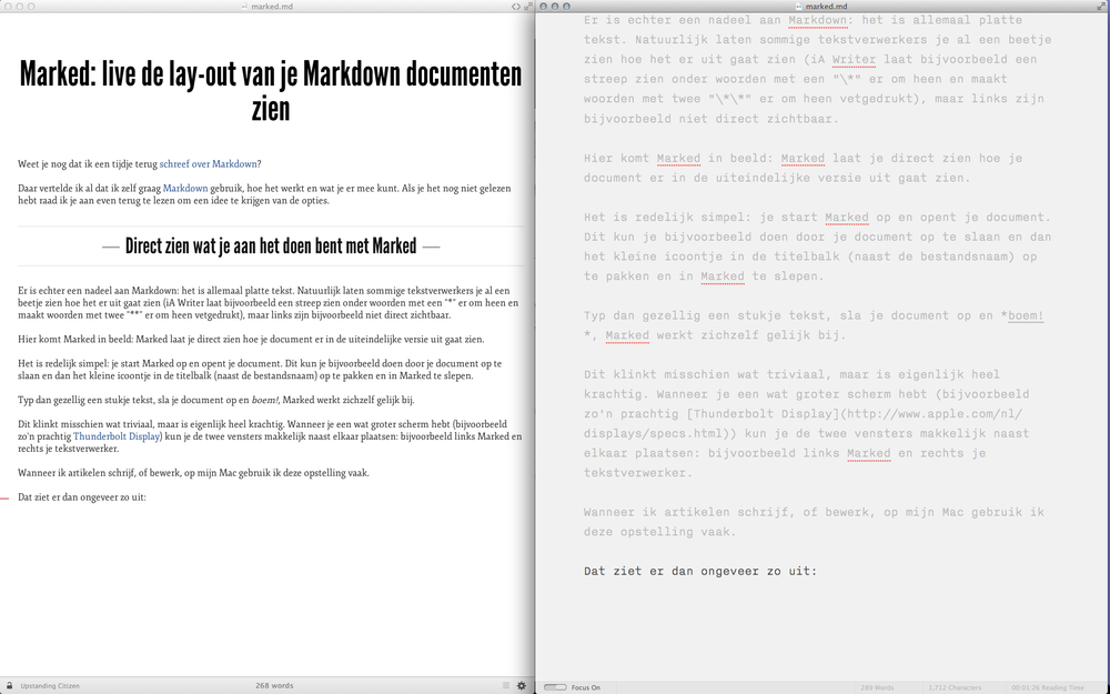 Marked in combinatie met iA Writer