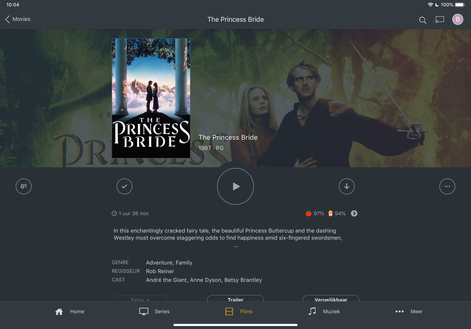 Plex werkt ook prima op de iPad