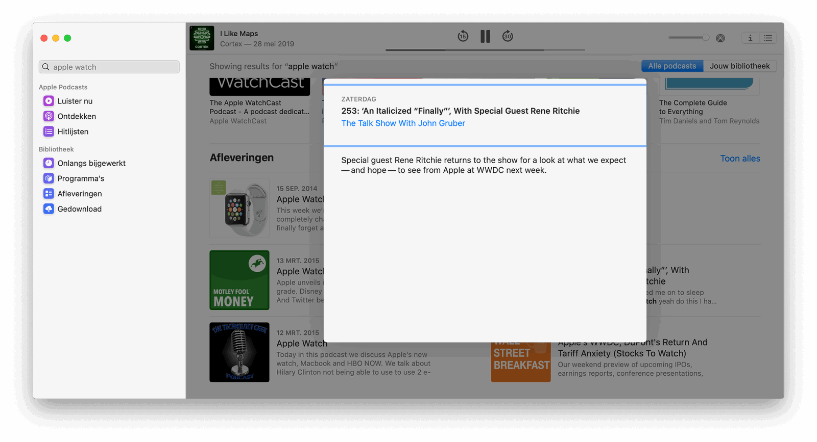 De nieuwe Podcasts app op macOS 10.15 Catalina
