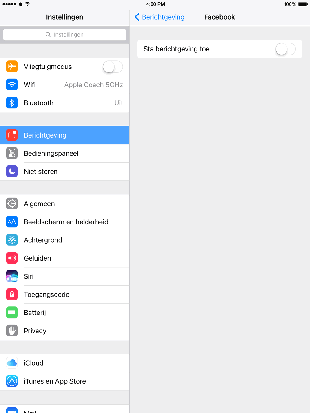 Ik bepaal zelf wel wanneer ik Facebook controleer. Daar heb ik geen push notificaties voor nodig.