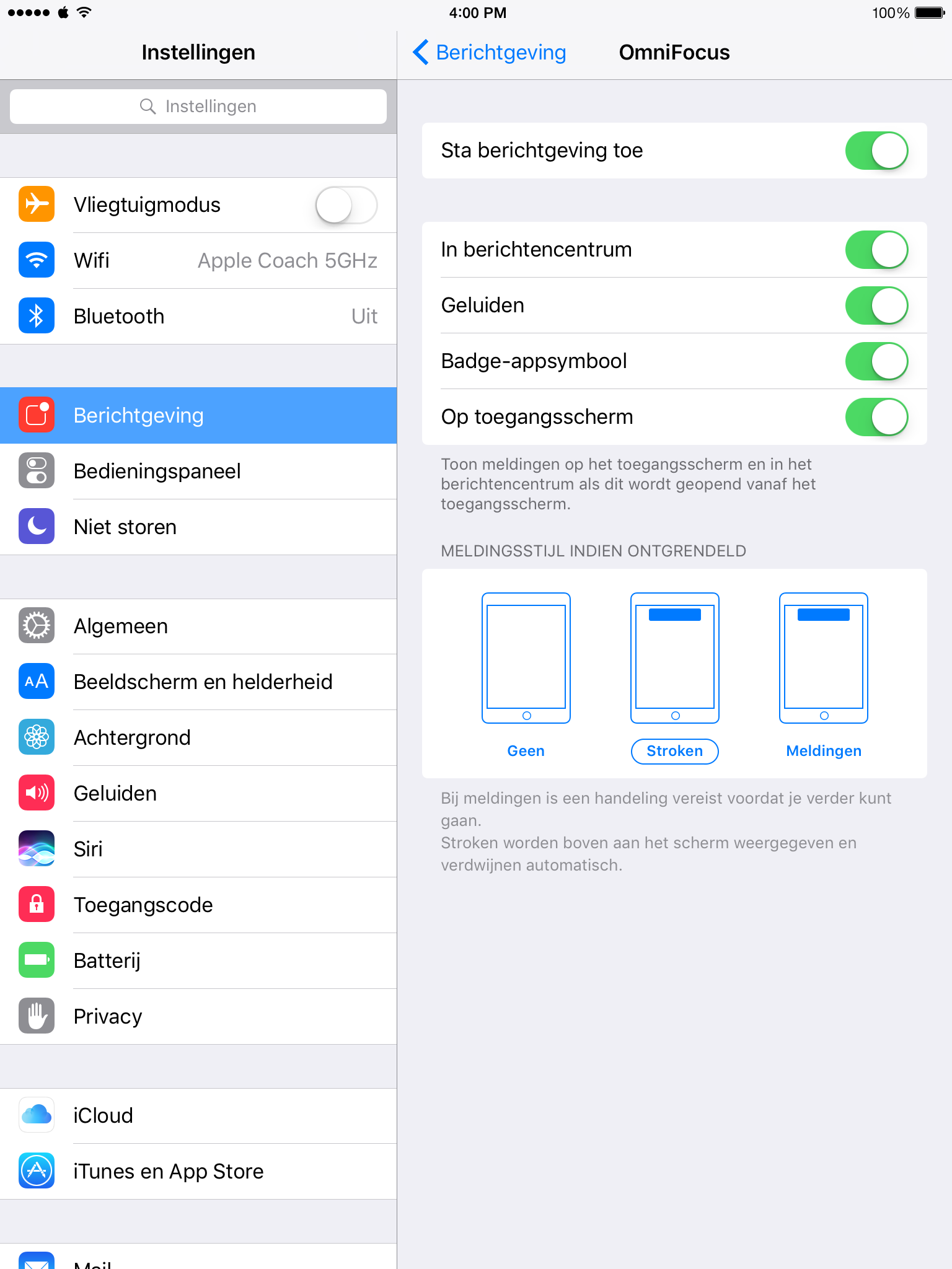 OmniFocus stuurt push notificaties wanneer de deadline op een taak verloopt