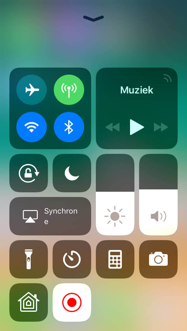 Tijdens opnames zie je in het Bedieningspaneel ook duidelijk dat je aan het opnemen bent