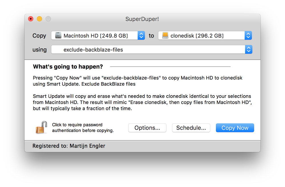 Maak eenvoudig een opstartbare backup kloon met SuperDuper!