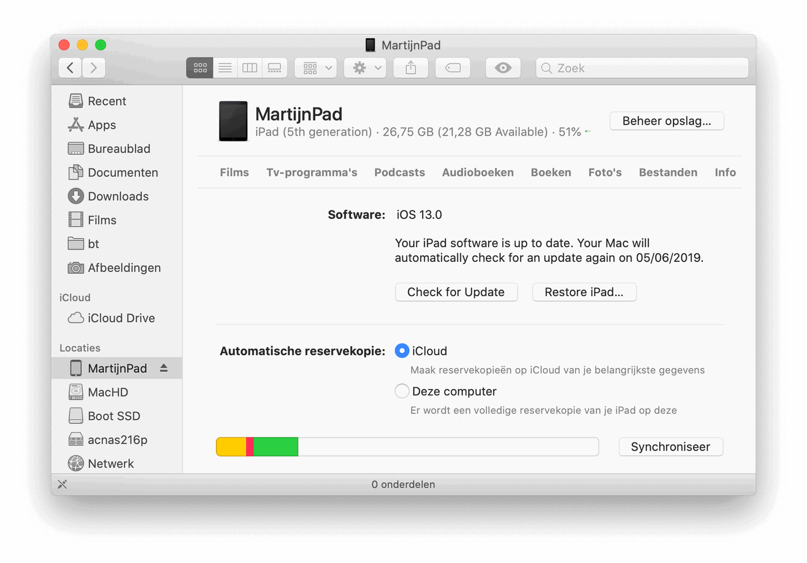 Synchronisatie van de iPad en iPhone verloopt nu via de Finder in plaats van iTunes