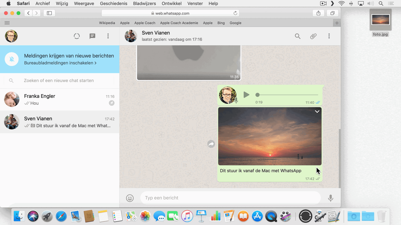 Je kunt WhatsApp ook gebruiken via de Mac