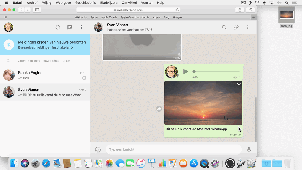 Je kunt WhatsApp ook gebruiken via de Mac