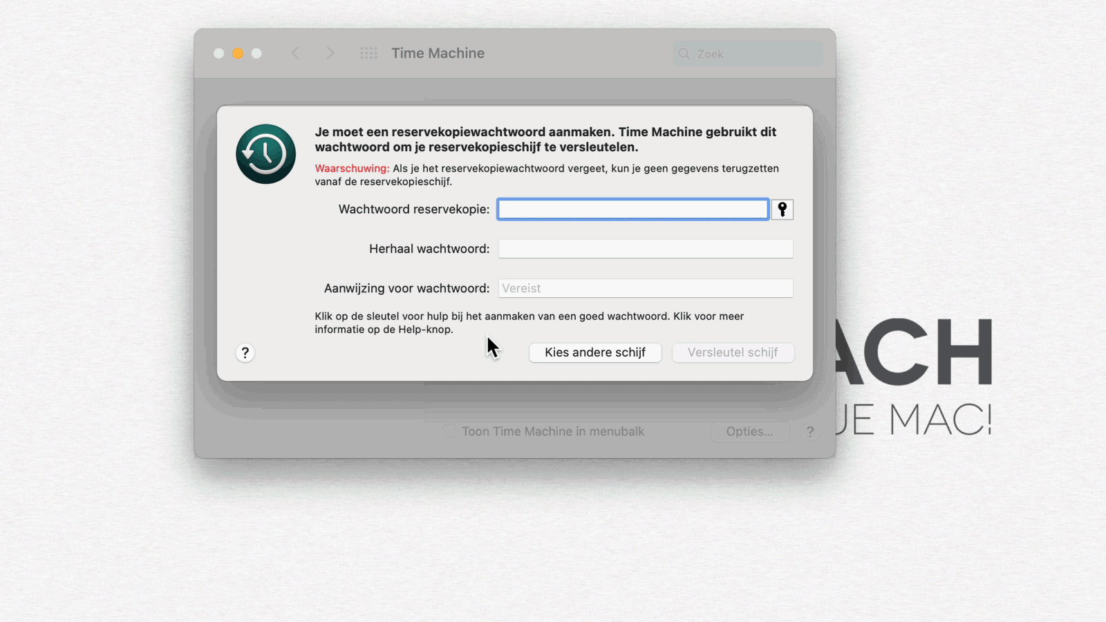 Beveilig je Time Machine backup met een wachtwoord om je gegevens privé te houden