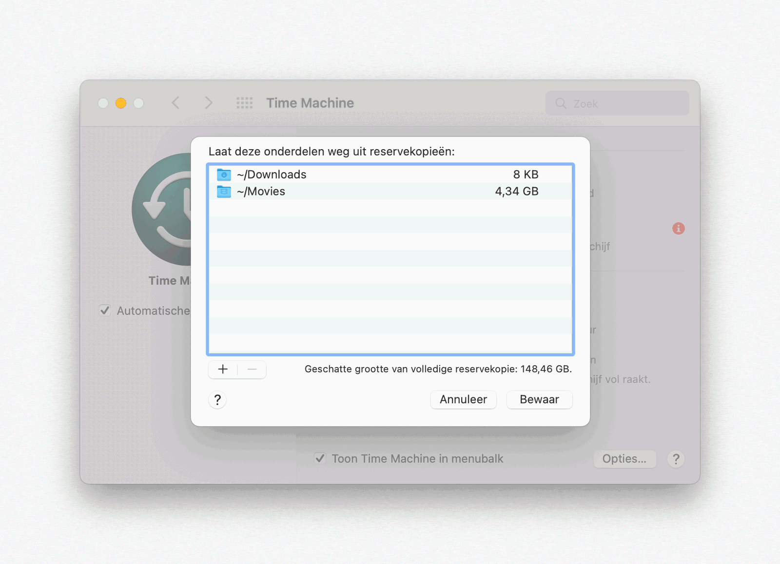 Laat eenvoudig onderdelen weg uit je Time Machine backup