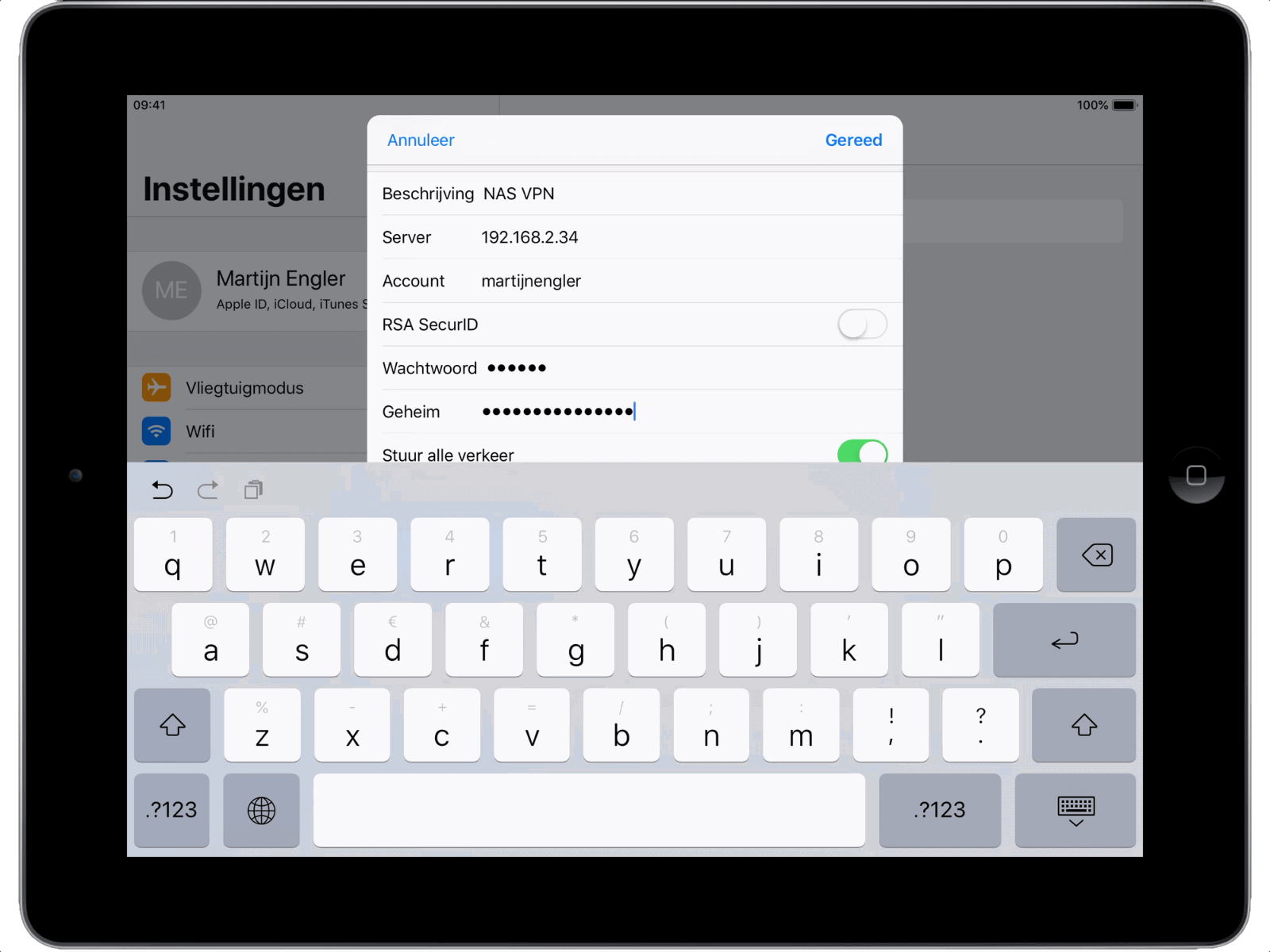 Een VPN instellen op de iPad werkt vergelijkbaar met het instellen op de Mac