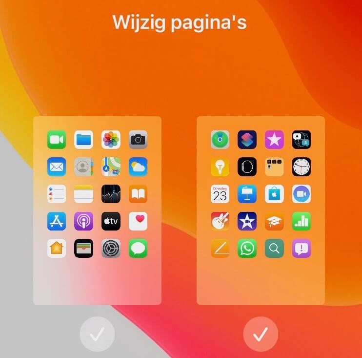 Haal simpelweg de vinkjes weg bij de pagina’s die je wilt verbergen