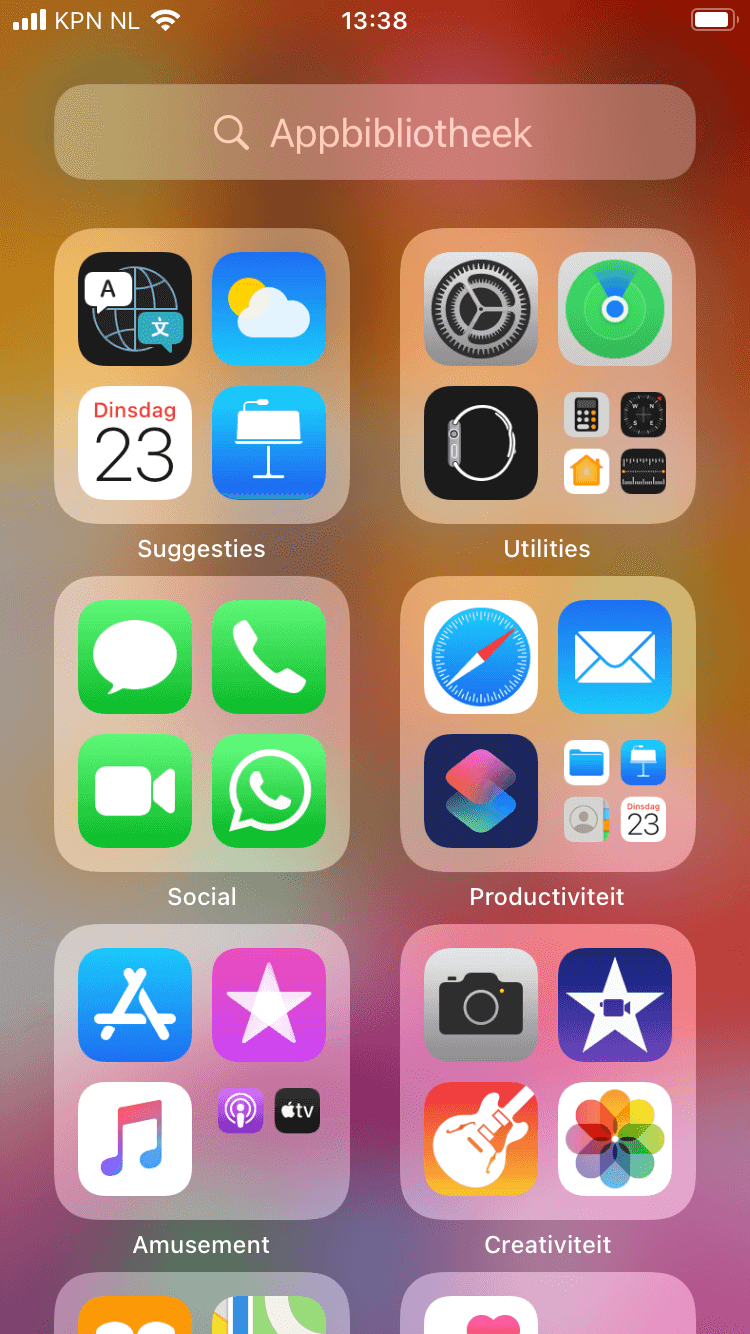 In de appbibliotheek vind je al je apps terug, met een handige zoekfunctie